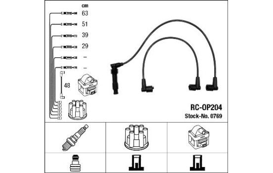 Juego de cables de bujía RC-OP204 NGK