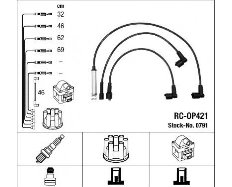 Juego de cables de bujía RC-OP421 NGK