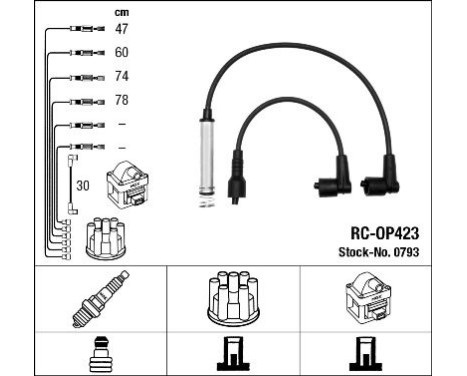 Juego de cables de bujía RC-OP423 NGK