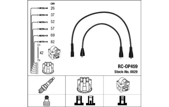 Juego de cables de bujía RC-OP459 NGK