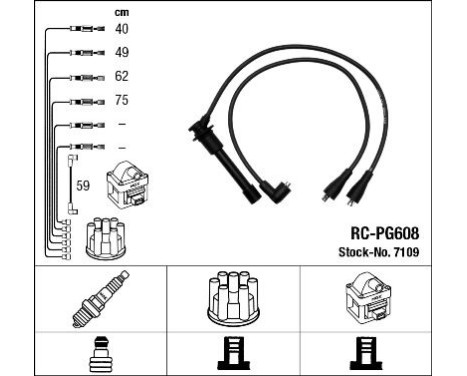 Juego de cables de bujía RC-PG608 NGK