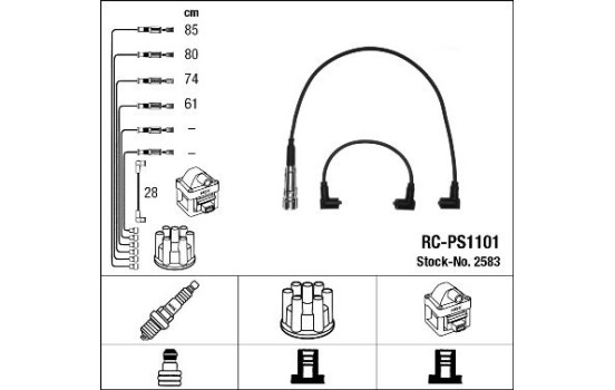 Juego de cables de bujía RC-PS1101 NGK