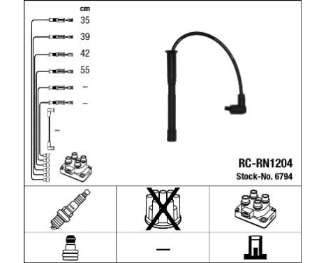 Juego de cables de bujía RC-RN1204 NGK