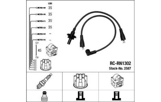 Juego de cables de bujía RC-RN1302 NGK