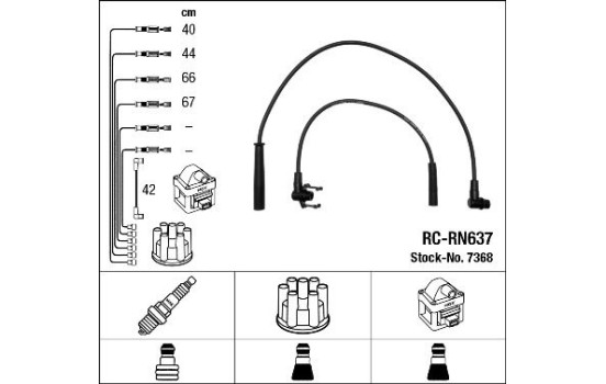 Juego de cables de bujía RC-RN637 NGK