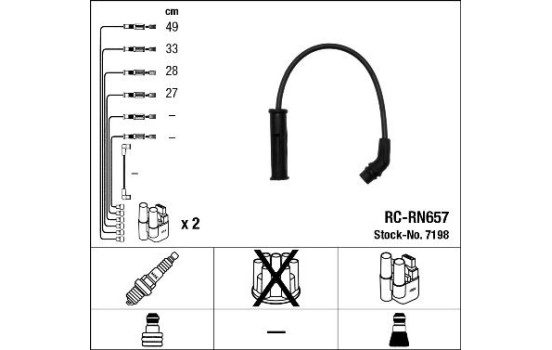 Juego de cables de bujía RC-RN657 NGK