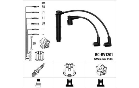 Juego de cables de bujía RC-RV1201 NGK