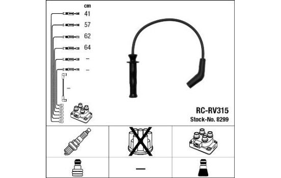 Juego de cables de bujía RC-RV315 NGK