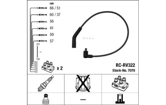 Juego de cables de bujía RC-RV322 NGK