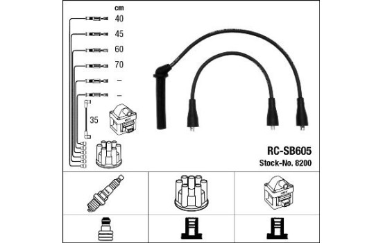 Juego de cables de bujía RC-SB605 NGK