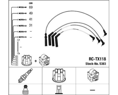 Juego de cables de bujía RC-TX118 NGK