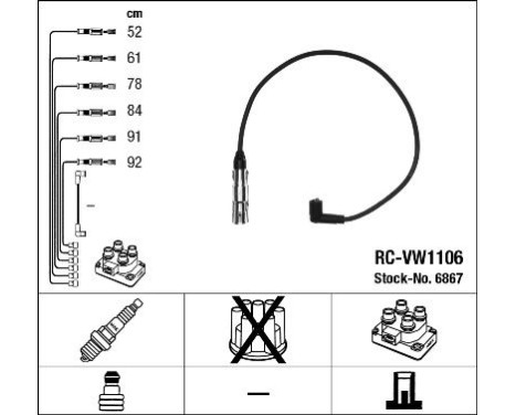 Juego de cables de bujía RC-VW1106 NGK