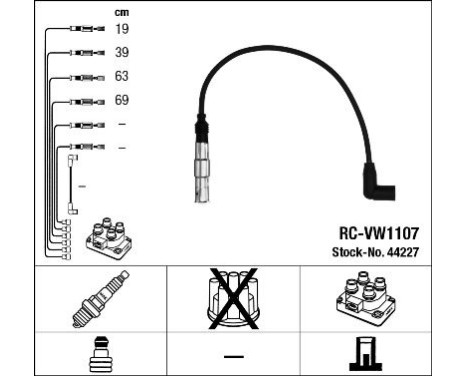 Juego de cables de bujía RC-VW1107 NGK