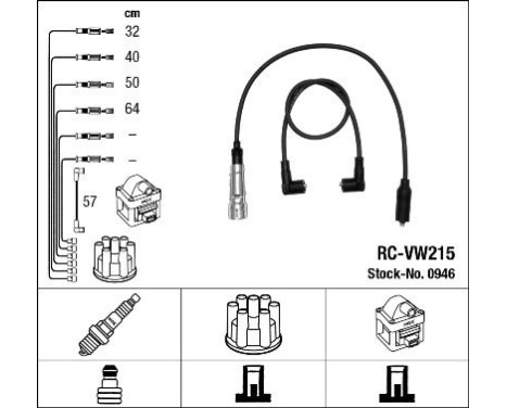 Juego de cables de bujía RC-VW215 NGK