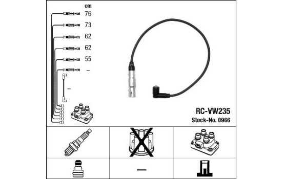 Juego de cables de bujía RC-VW235 NGK