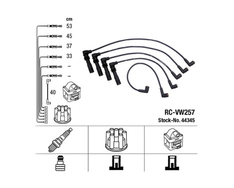 Juego de cables de bujía RC-VW257 NGK
