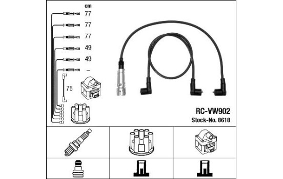 Juego de cables de bujía RC-VW902 NGK