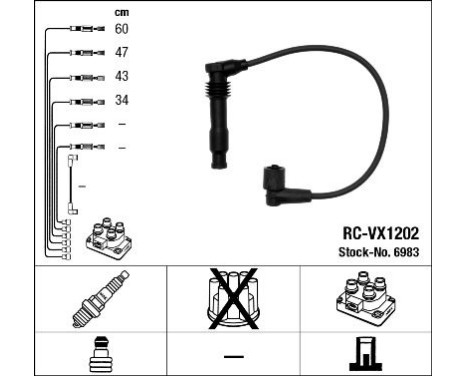 Juego de cables de bujía RC-VX1202 NGK