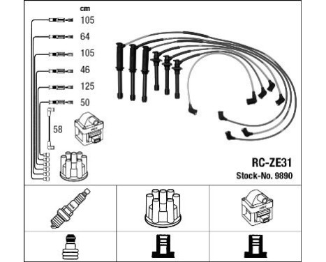 Juego de cables de bujía RC-ZE31 NGK