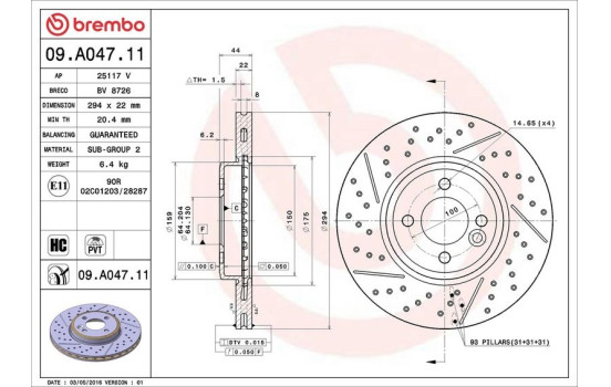 Disco de freno 09.A047.11 Brembo, Imagen 3