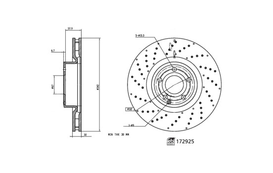 Disco de freno 172925 FEBI
