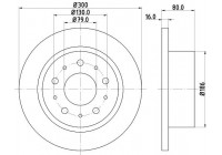 Disco de freno 54576 8DD 355 113-731 Hella