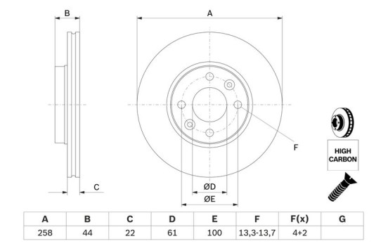 Disco de freno BD1400 Bosch, Imagen 5