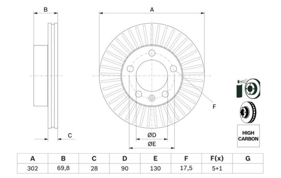 Disco de freno BD1548 Bosch, Imagen 5