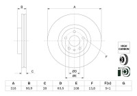 Disco de freno BD2532 Bosch
