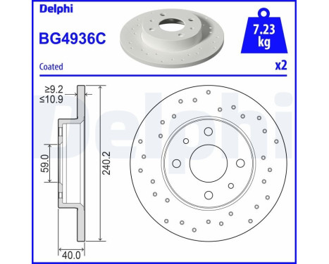 Disco de freno BG4936C Delphi