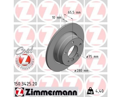 Disco de freno Coat Z 150.3425.20 Zimmermann