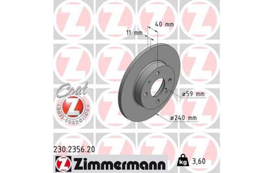 Disco de freno Coat Z 230.2356.20 Zimmermann, Imagen 2