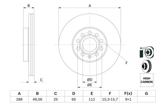 Disco de freno delantero BD1023 Bosch, Imagen 6