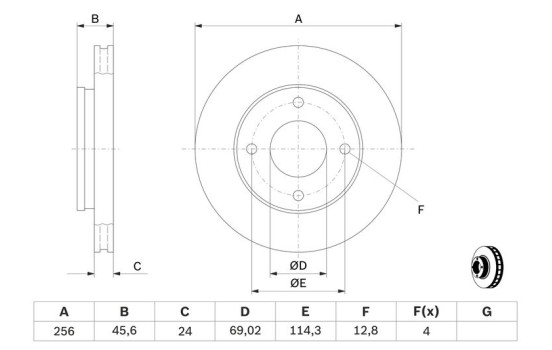 Disco de freno delantero BD1059 Bosch, Imagen 5