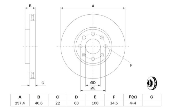 Disco de freno delantero BD1090 Bosch, Imagen 5
