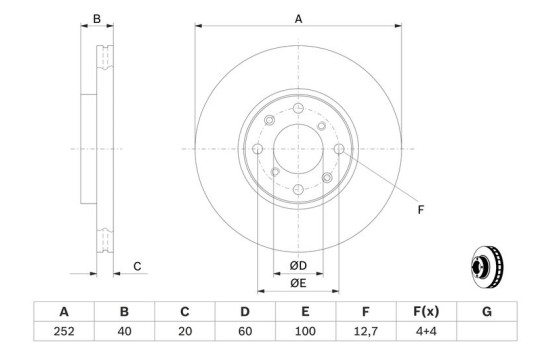 Disco de freno delantero BD1171 Bosch, Imagen 5