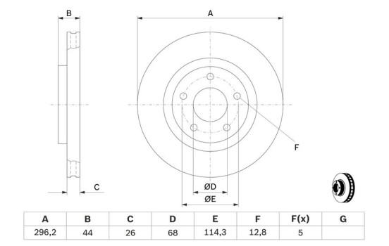 Disco de freno delantero BD1201 Bosch, Imagen 6