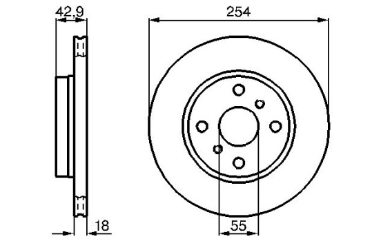 Disco de freno delantero BD506 Bosch