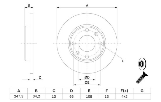 Disco de freno delantero BD786 Bosch, Imagen 5