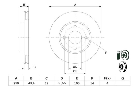 Disco de freno delantero BD791 Bosch, Imagen 6