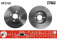 Disco de freno delantero DF2702 TRW