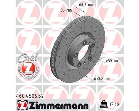 Disco de freno DISCO DE FRENO DEPORTIVO COAT Z 460.4506.52 Zimmermann