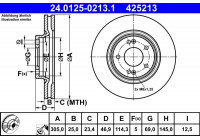 Disco de freno HYUNDAI / KIA 24.0125-0213.1 ATE