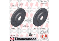 Disco de freno NEGRO Z 250.1363.53 Zimmermann