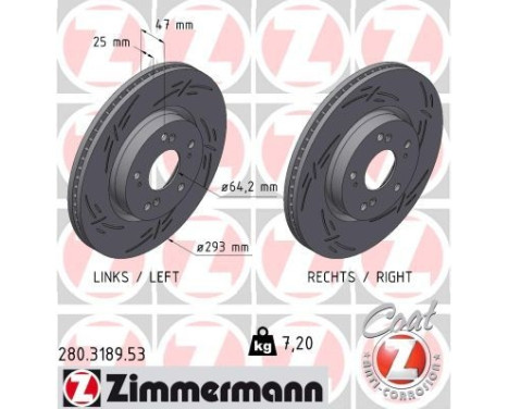 Disco de freno NEGRO Z 280.3189.53 Zimmermann