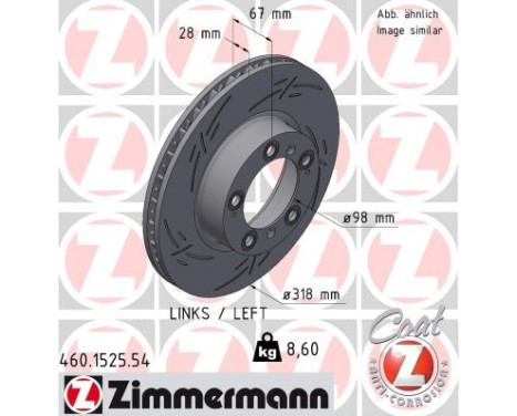 Disco de freno NEGRO Z 460.1525.54 Zimmermann