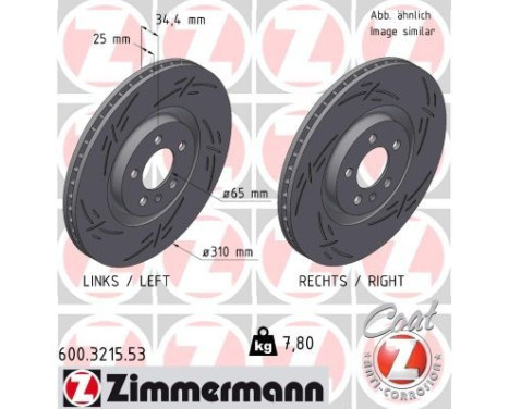 Disco de freno NEGRO Z 600.3215.53 Zimmermann