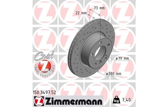 Disco de freno Sport Z 150.3497.52 Zimmermann, Imagen 2