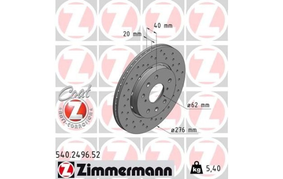Disco de freno Sport Z 540.2496.52 Zimmermann, Imagen 2