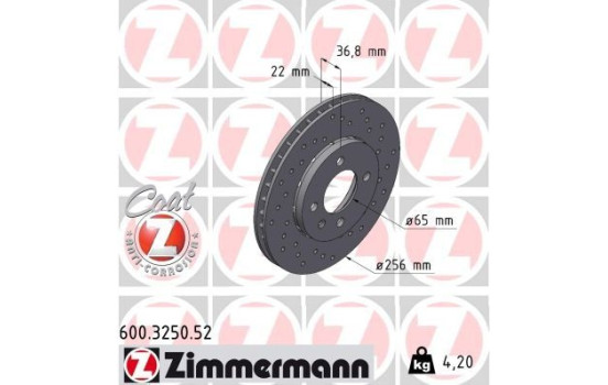 Disco de freno Sport Z 600.3250.52 Zimmermann, Imagen 2